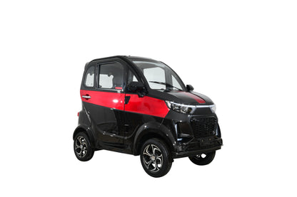 Q Express Fully Enclosed All-Weather Cabin Scooter Black & Red