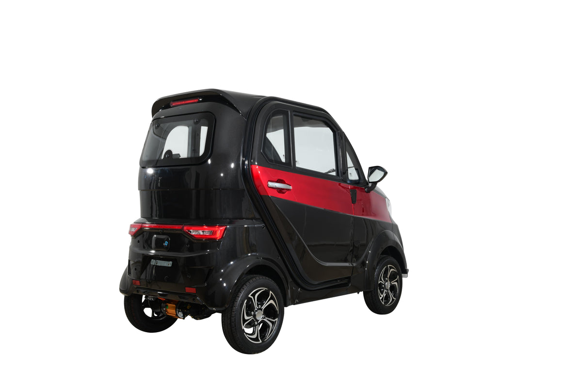 Q Express Fully Enclosed All-Weather Cabin Scooter Black & Red