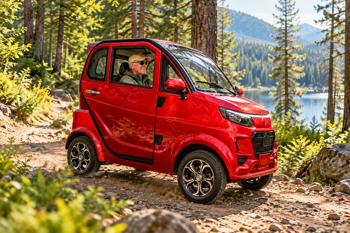Q Express Fully Enclosed All-Weather Cabin Scooter - Red