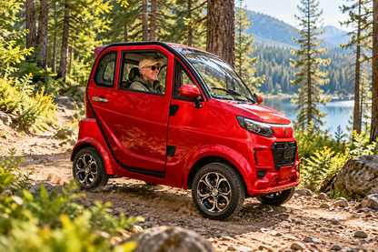 Q Express Fully Enclosed All-Weather Cabin Scooter - Red